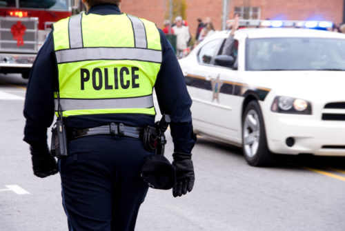 police officer walking