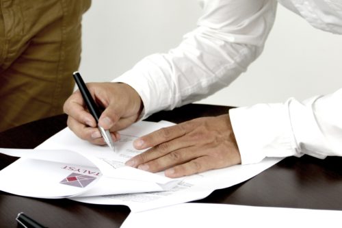 person signing contract