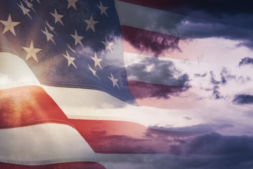 American flag sky